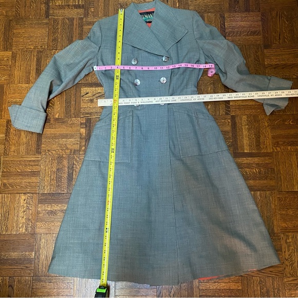 Vintage 1940s Forstmann Virgin Wool Grey Coat. Double Breasted. Size 4 or 6. - Picture 15 of 16